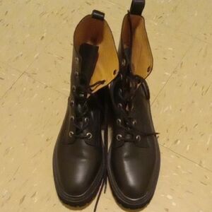 Madewell Black Leather Lace-Up Boots